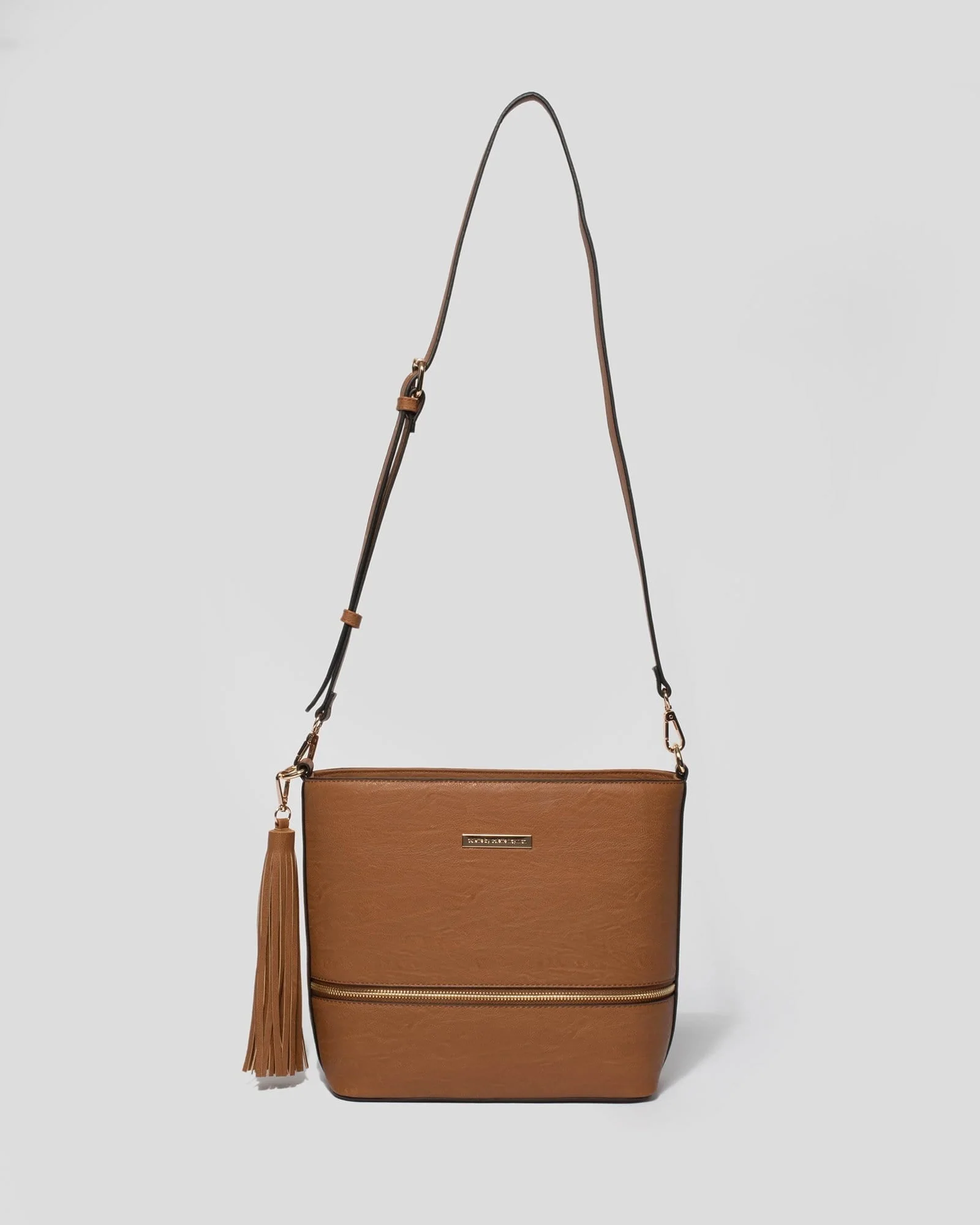 Tan Pia Tassel Medium Crossbody Bag - Image 4