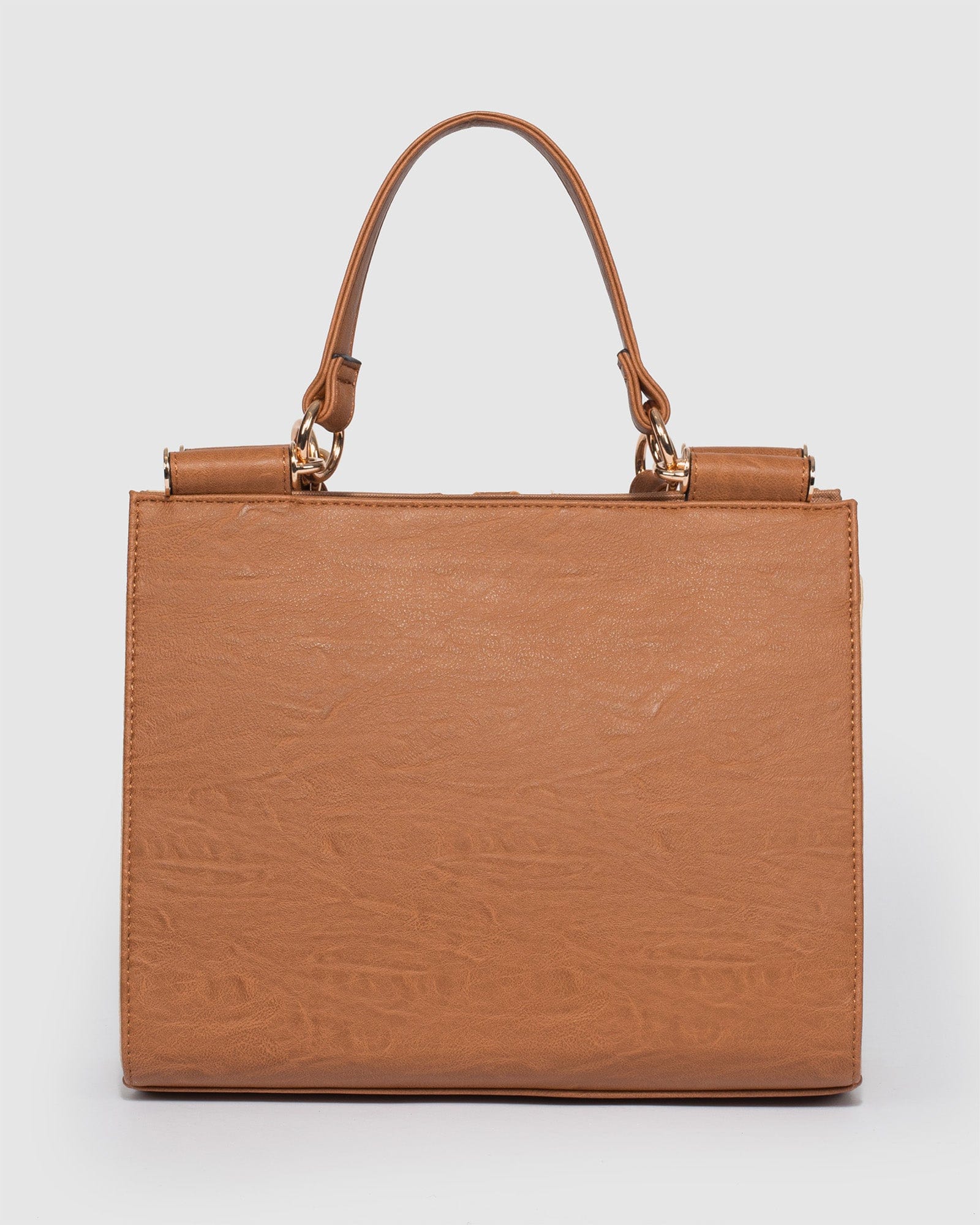 Tan Stephanie Diamond Square Tote Bag - Image 6