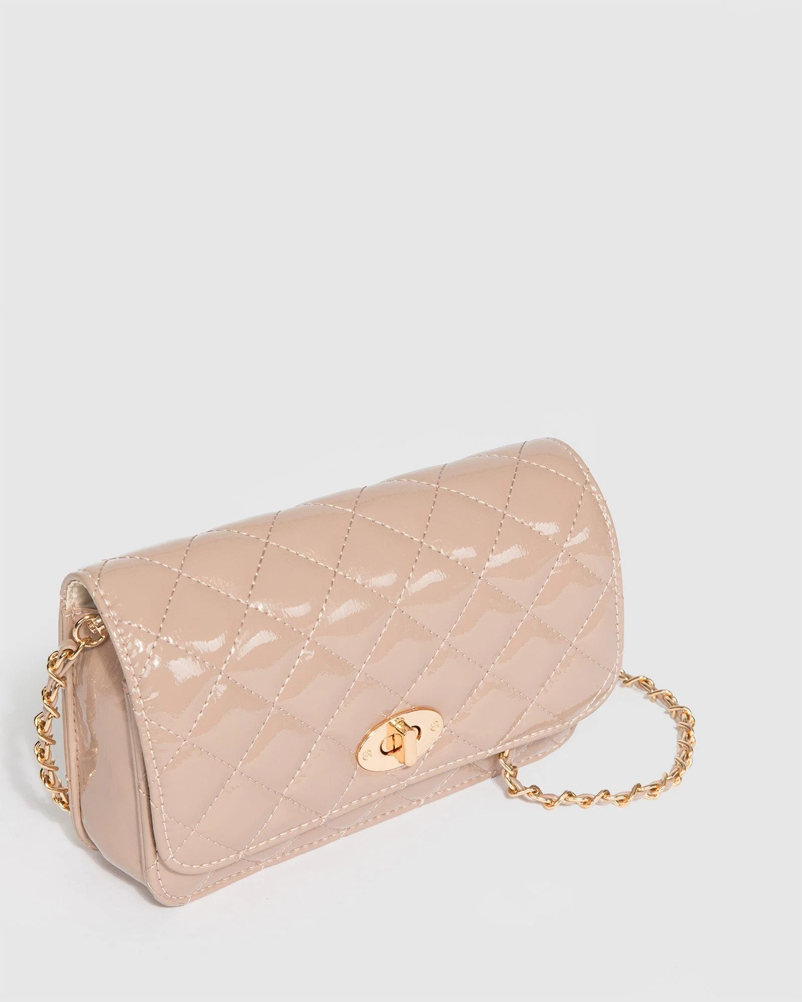 Taupe Eboni Quilted Crossbody Bag - Image 3