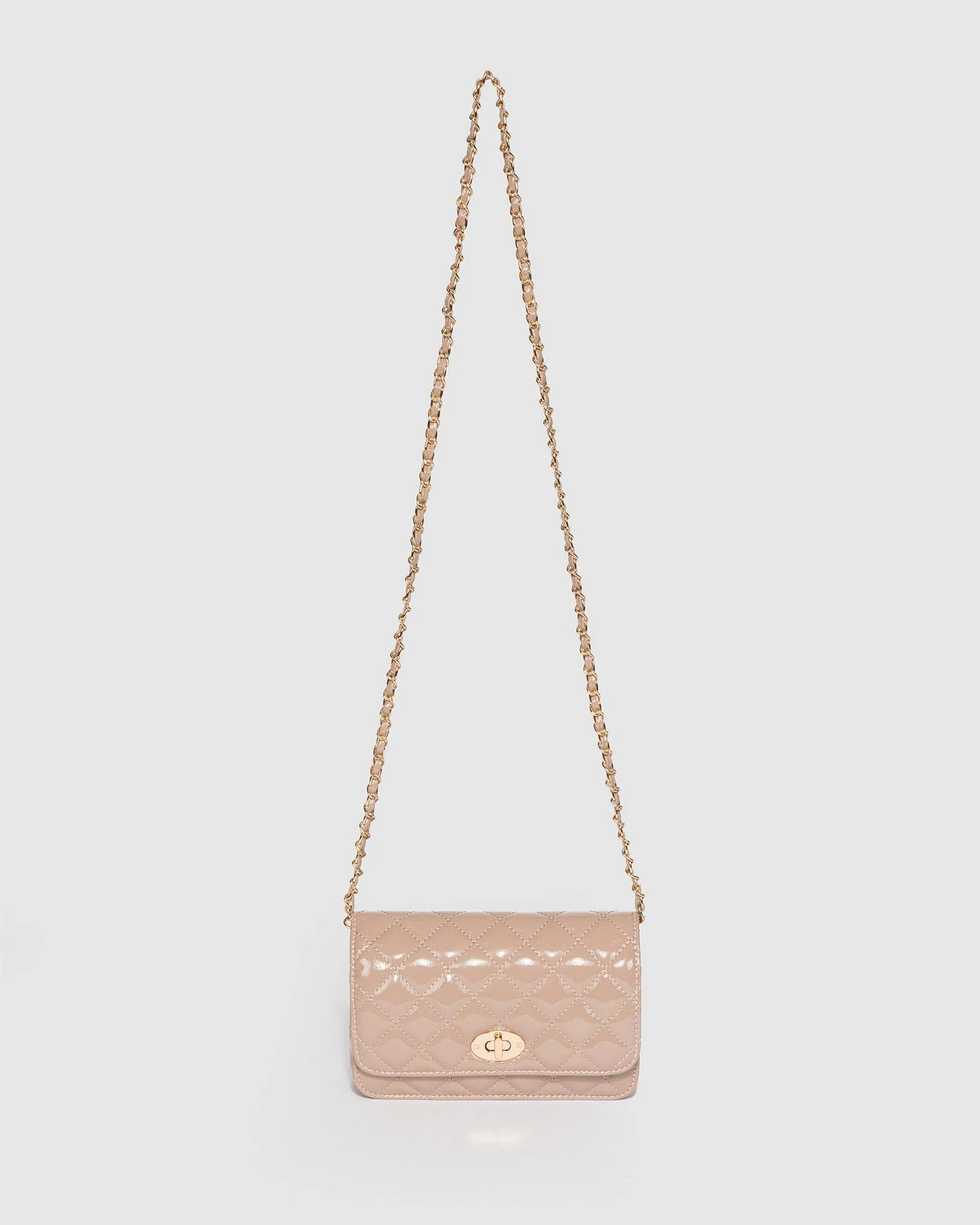 Taupe Eboni Quilted Crossbody Bag - Image 4