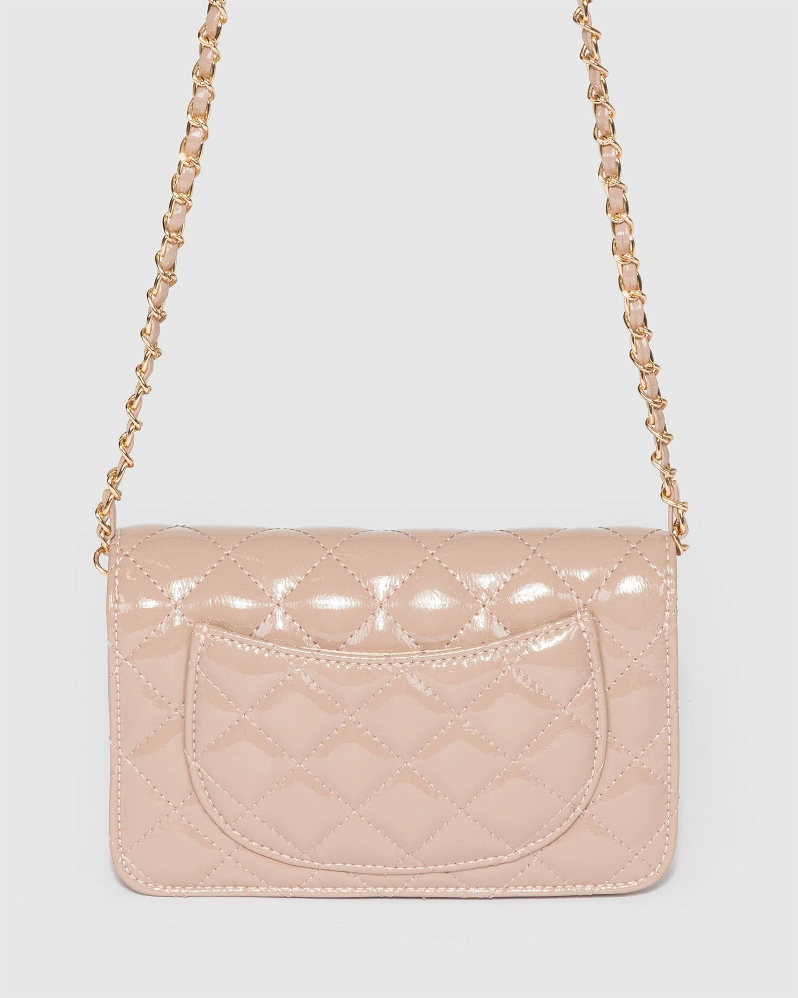 Taupe Eboni Quilted Crossbody Bag - Image 5
