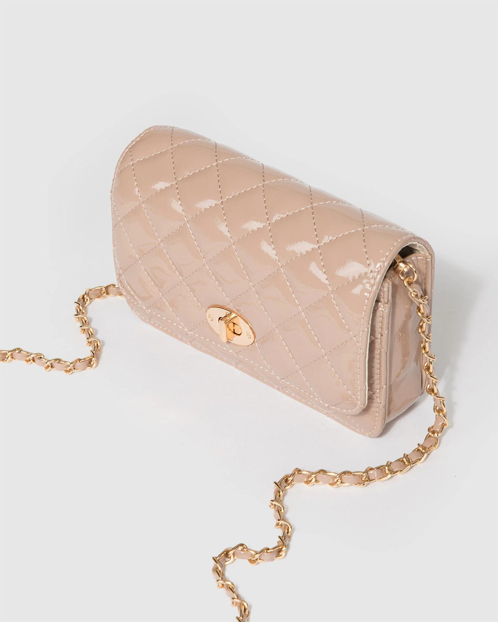 Taupe Eboni Quilted Crossbody Bag - Image 7