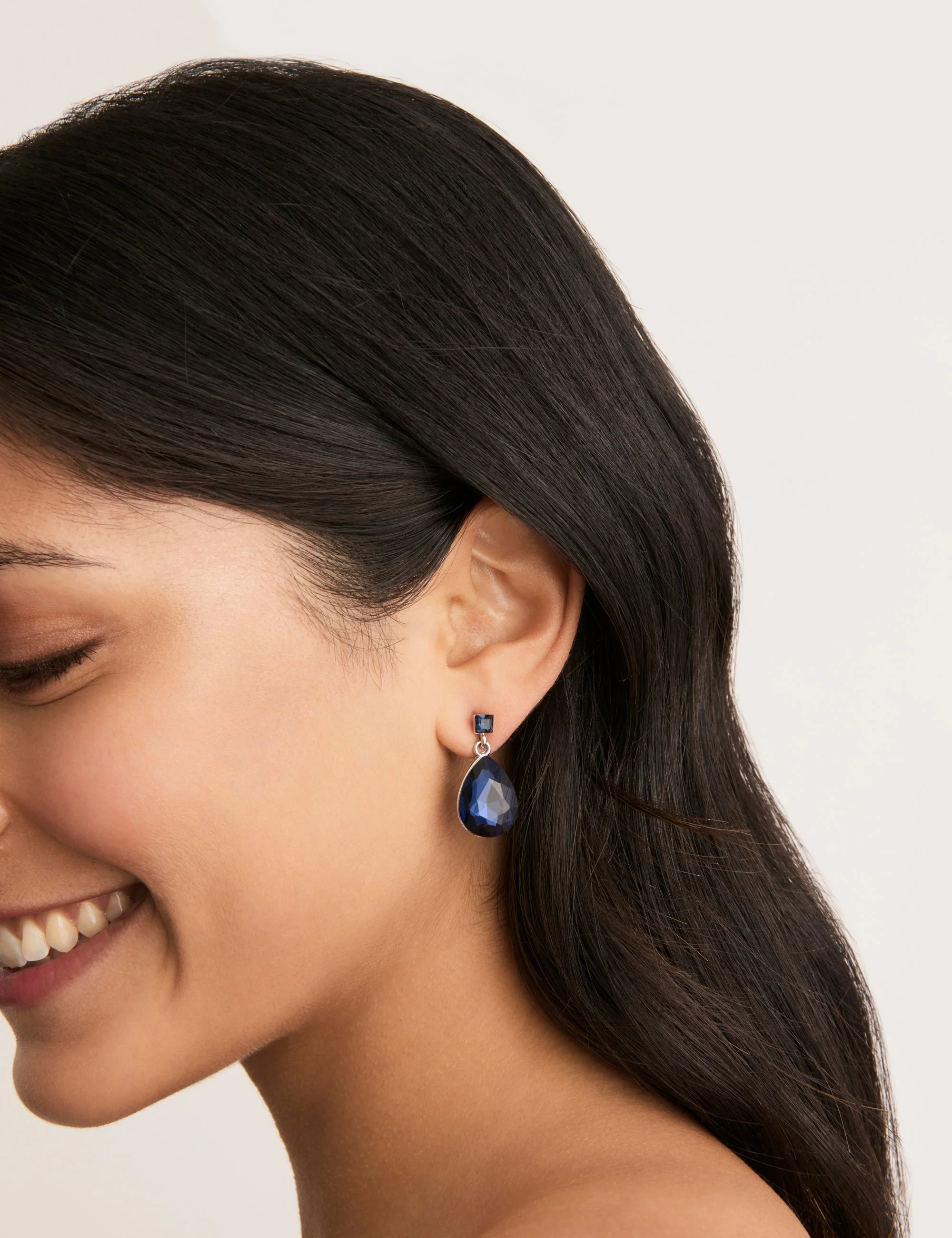 TEARDROP & SQUARE COLOUR EARRING - Image 2