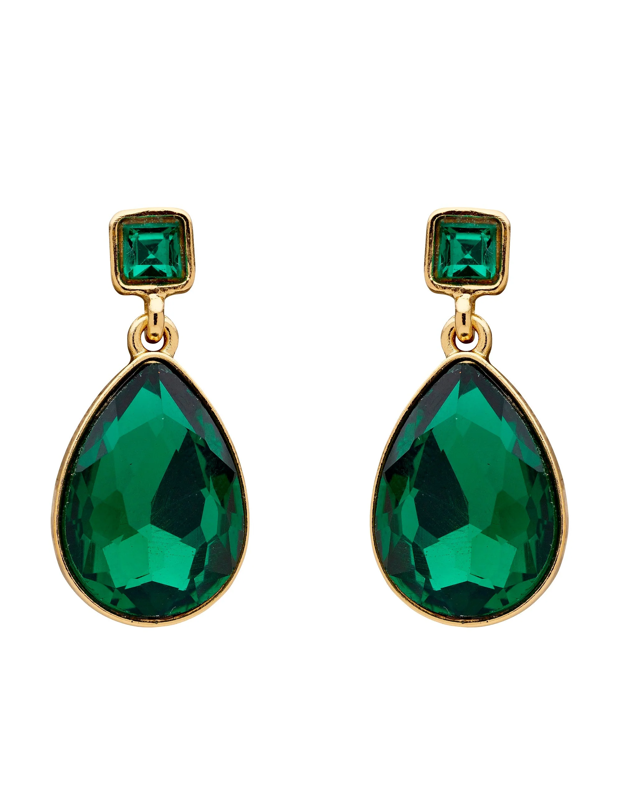TEARDROP & SQUARE COLOUR EARRING