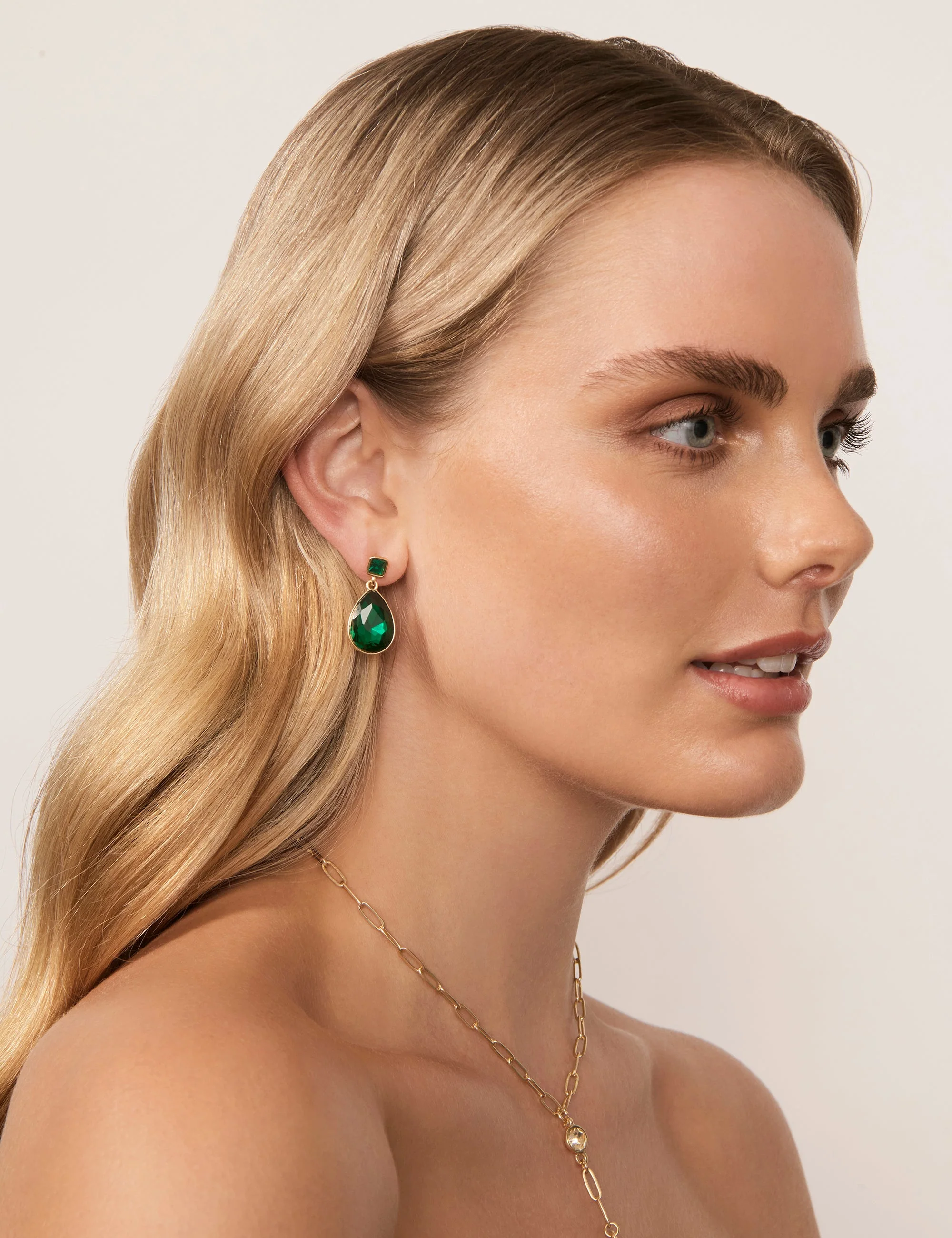 TEARDROP & SQUARE COLOUR EARRING - Image 2