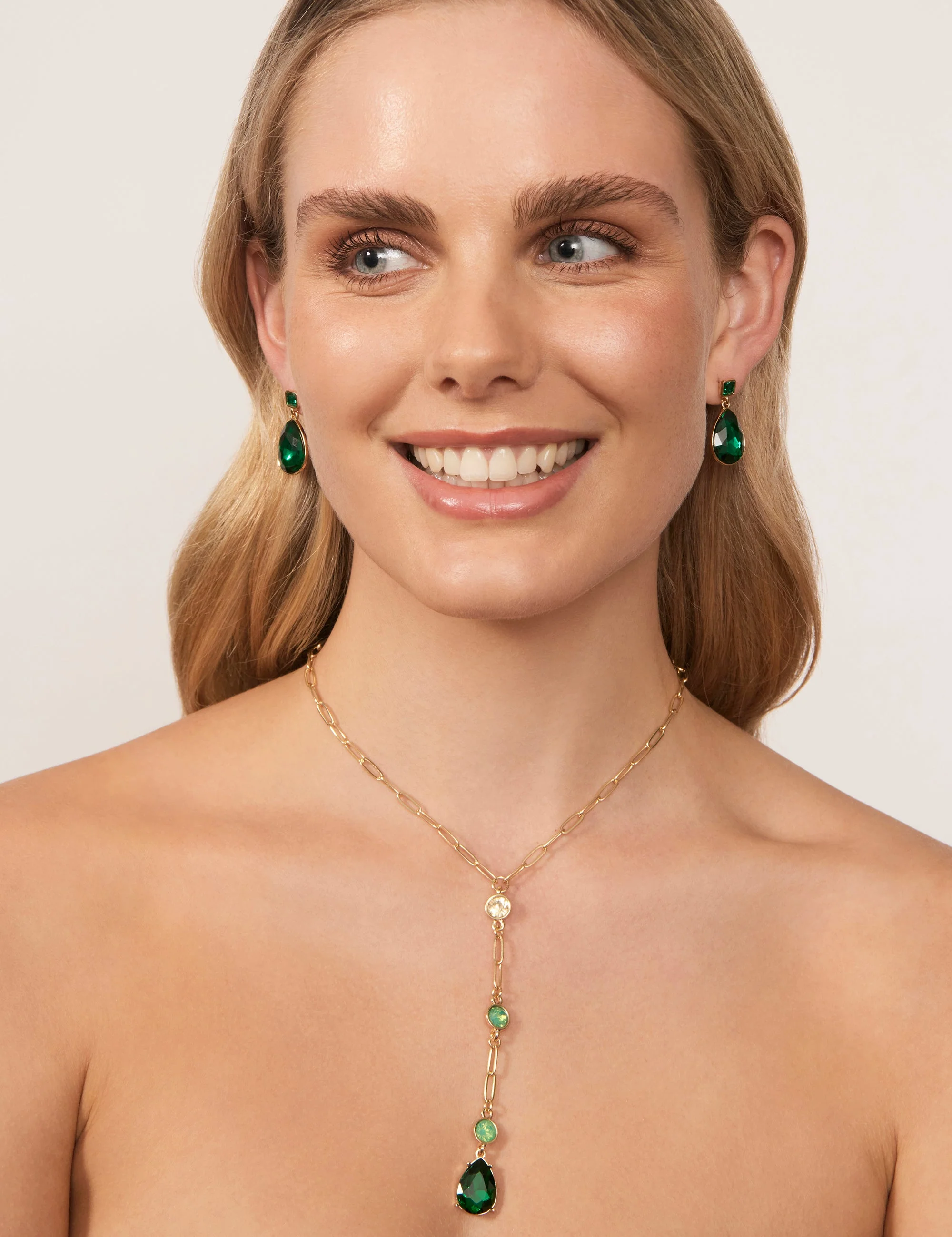 TEARDROP & SQUARE COLOUR EARRING - Image 5
