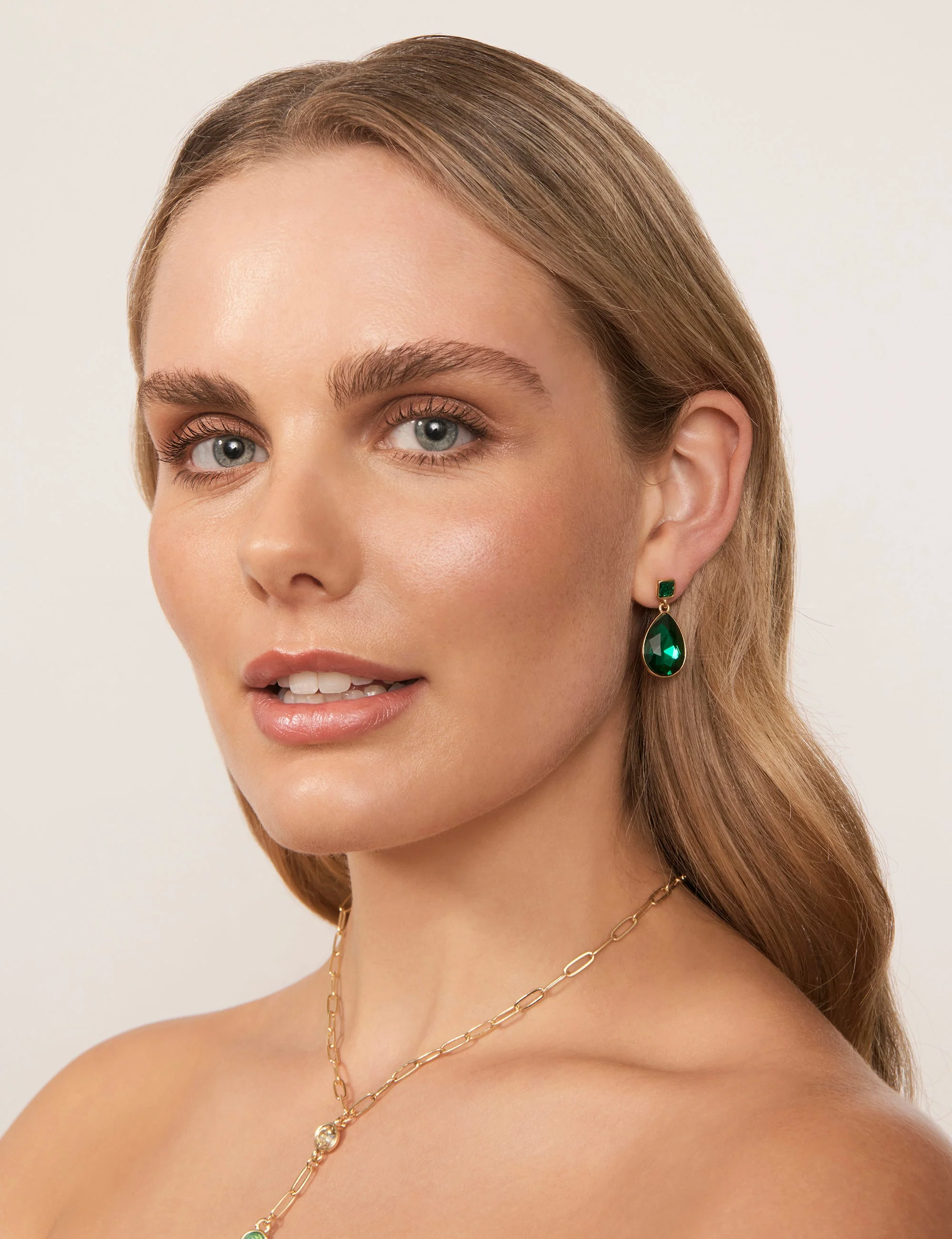 TEARDROP & SQUARE COLOUR EARRING - Image 6