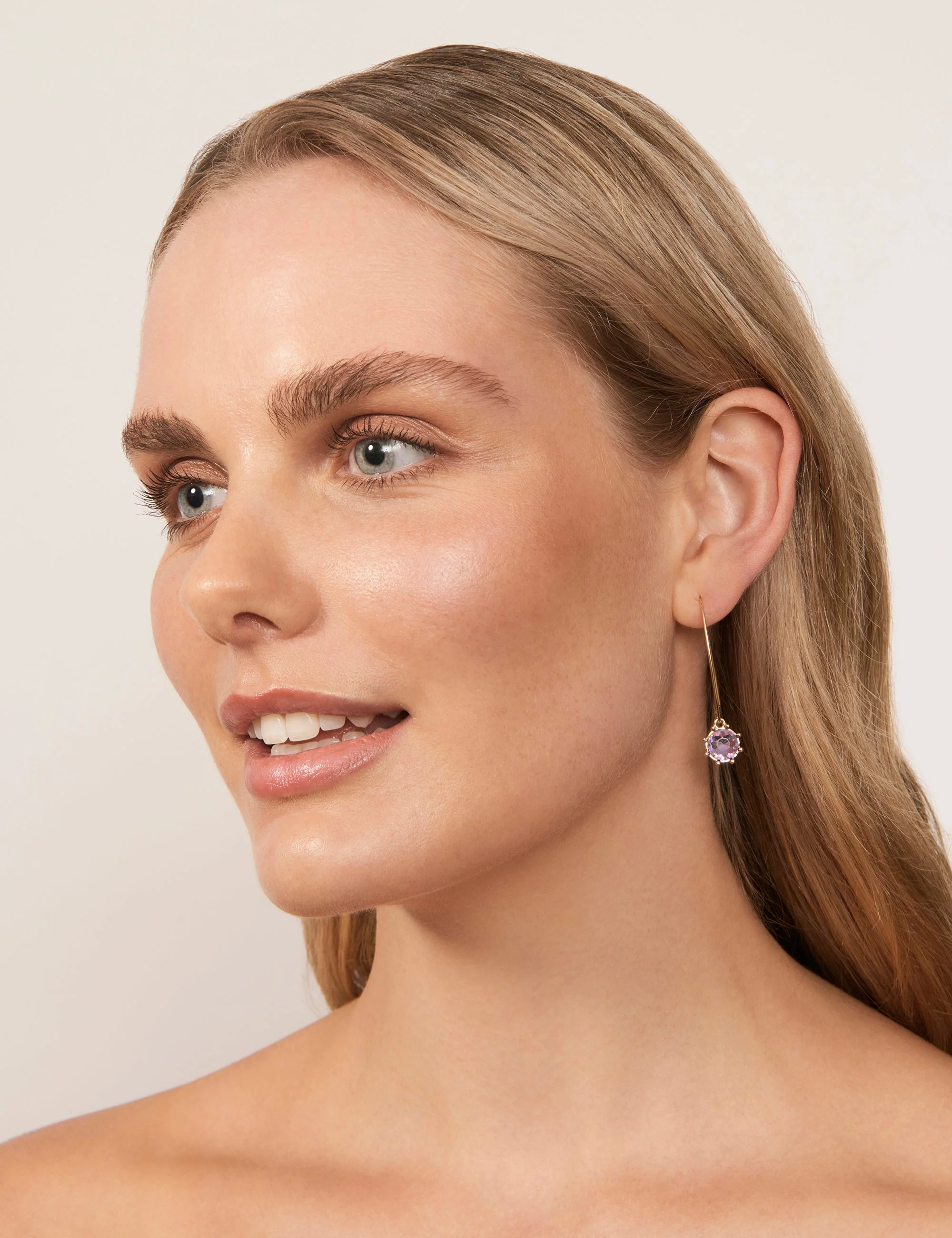 THISTLE FLOWER LONG DROP  EARRING - Image 2