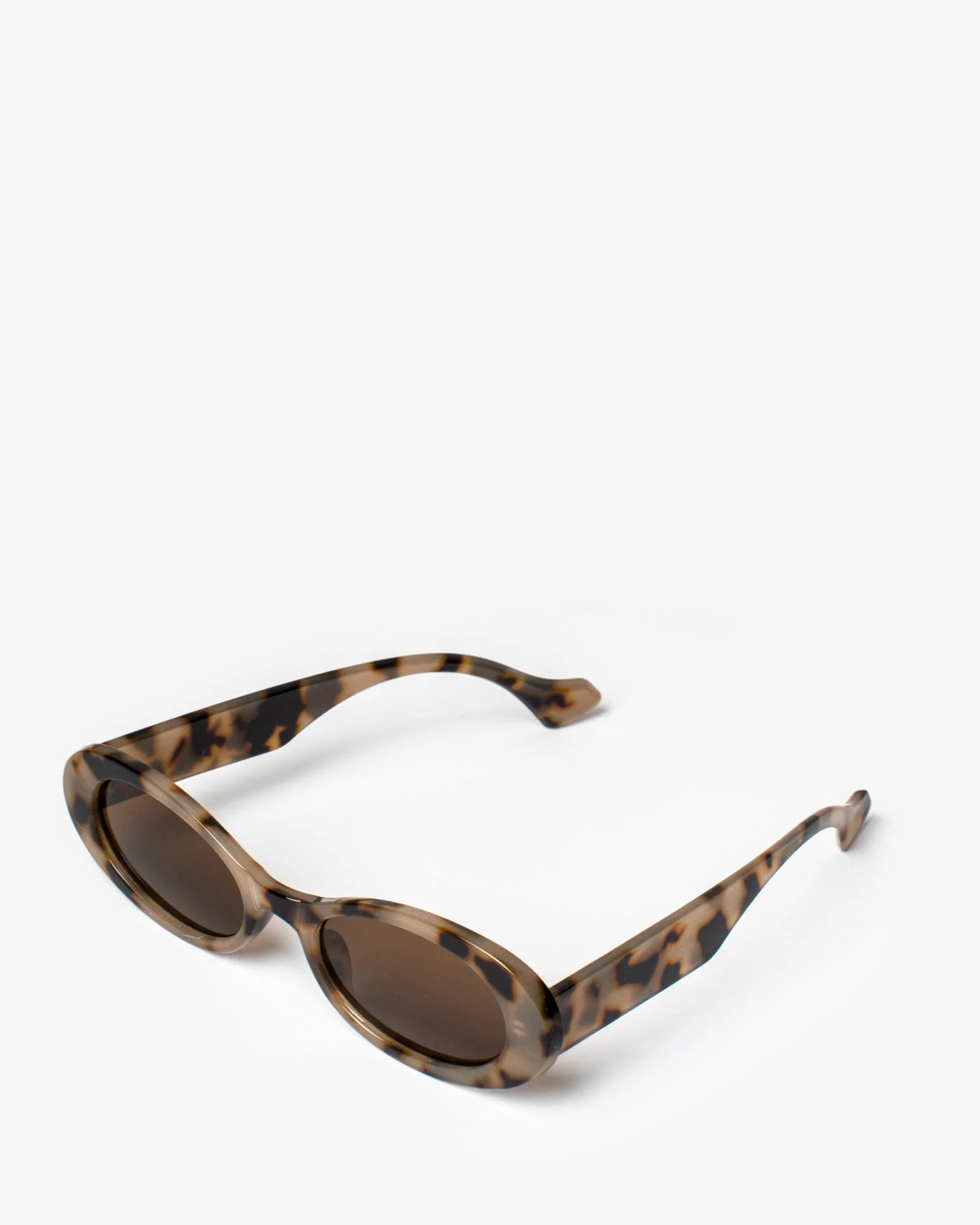 Tortoiseshell Oval Plain Sunglasses - Image 2