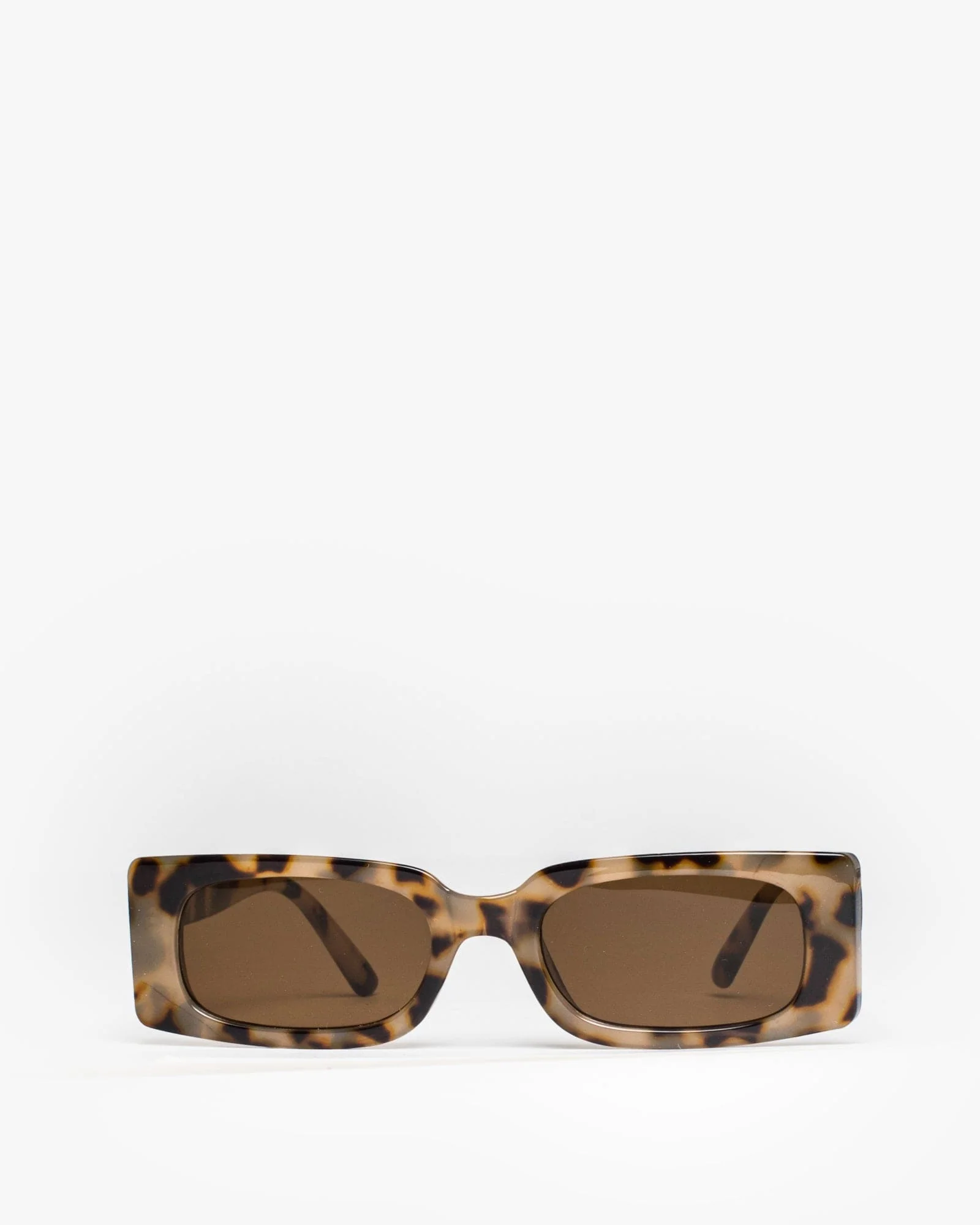 Tortoiseshell Rectangle Thin Sunglasses
