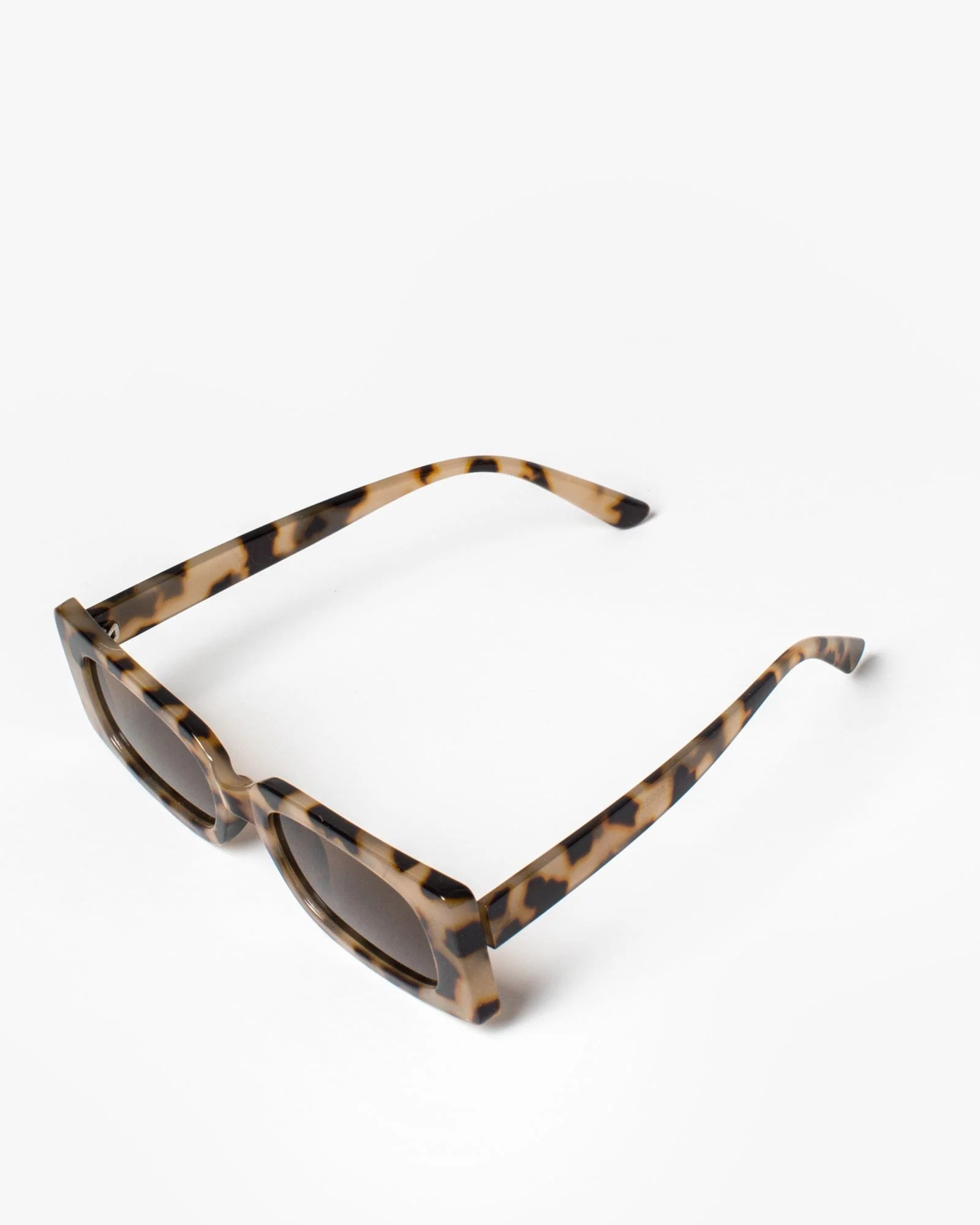 Tortoiseshell Rectangle Thin Sunglasses - Image 2