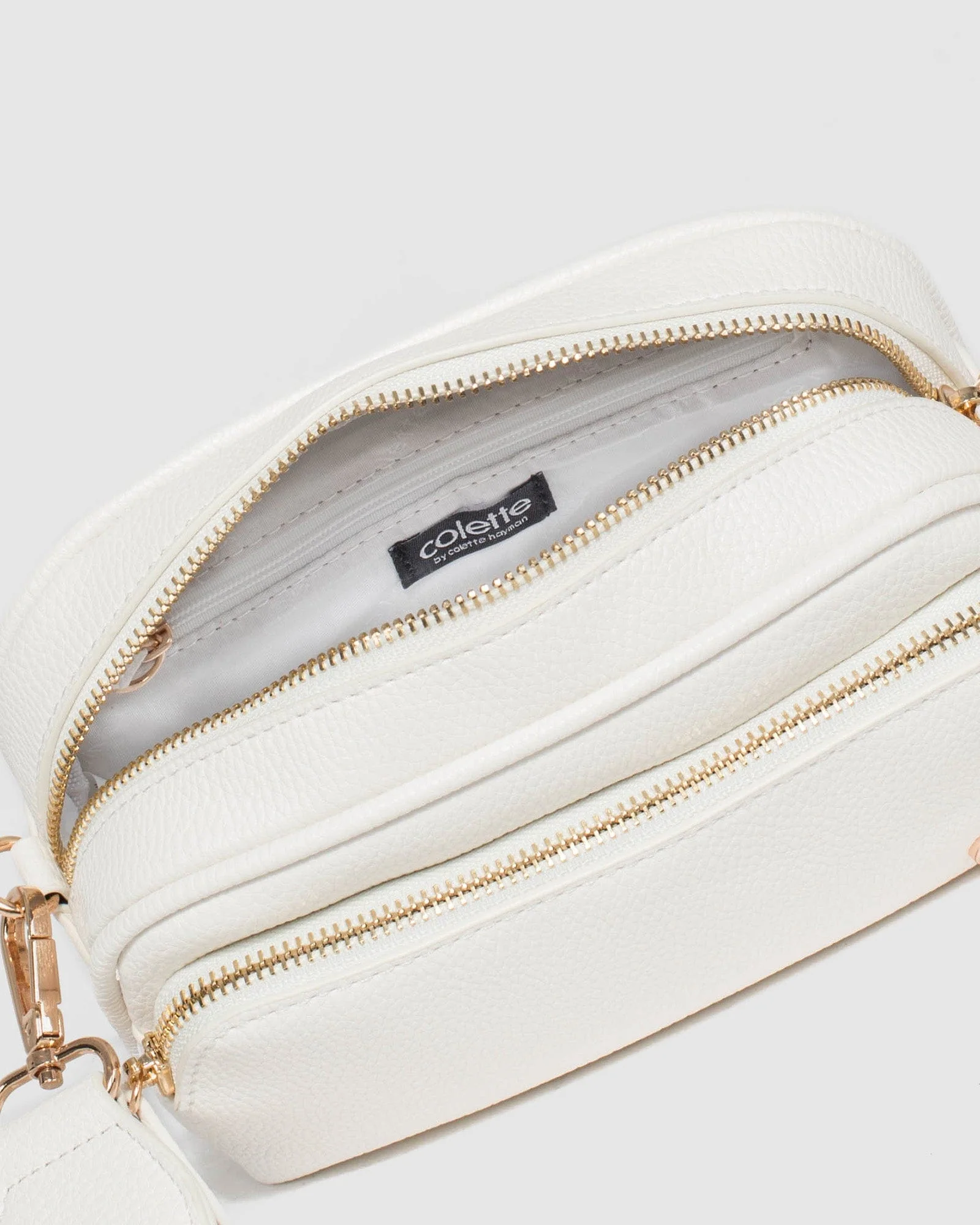 White And Gold Amalia Crossbody Bag - Image 11