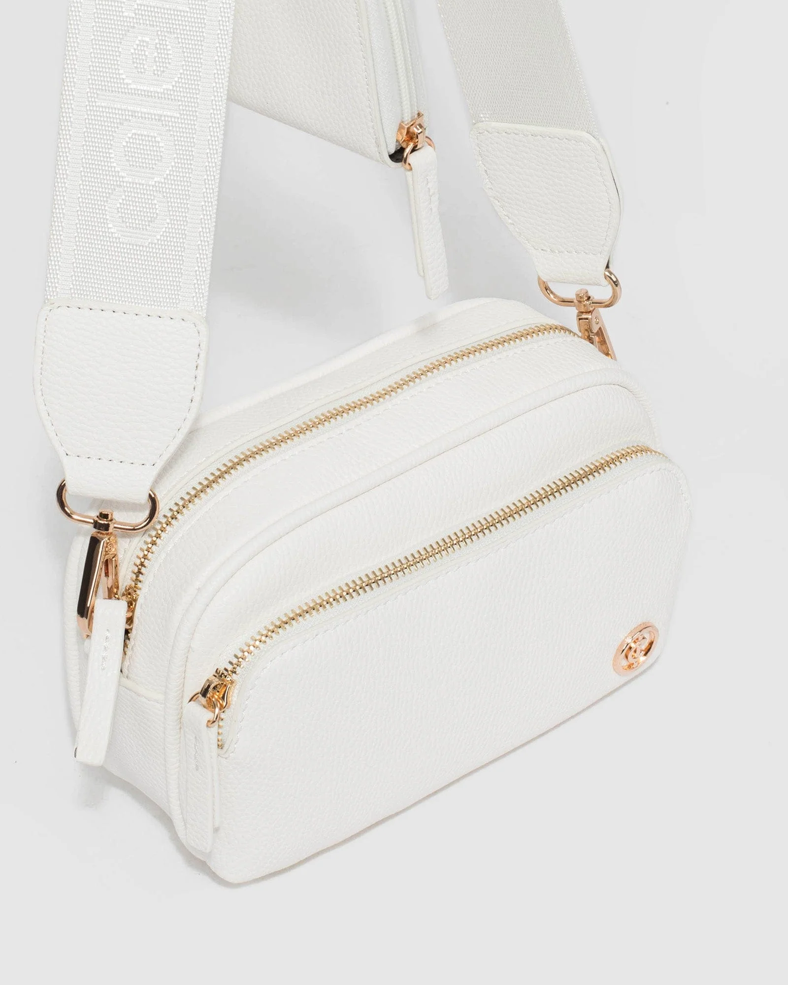 White And Gold Amalia Crossbody Bag - Image 3