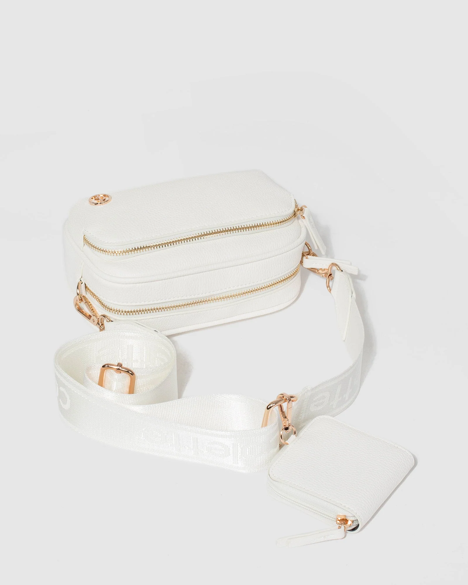 White And Gold Amalia Crossbody Bag - Image 4