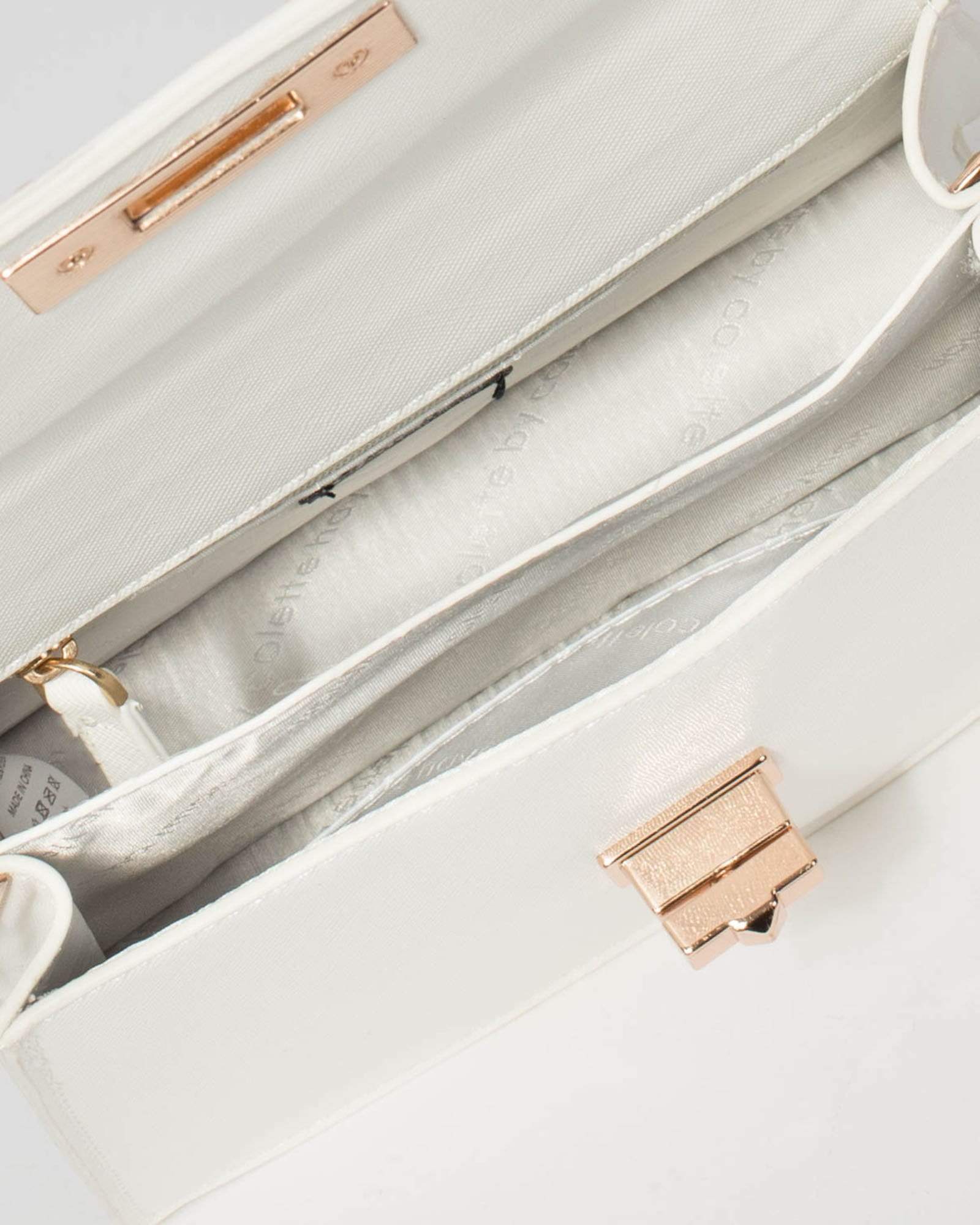 White Angelika Top Handle Bag - Image 10