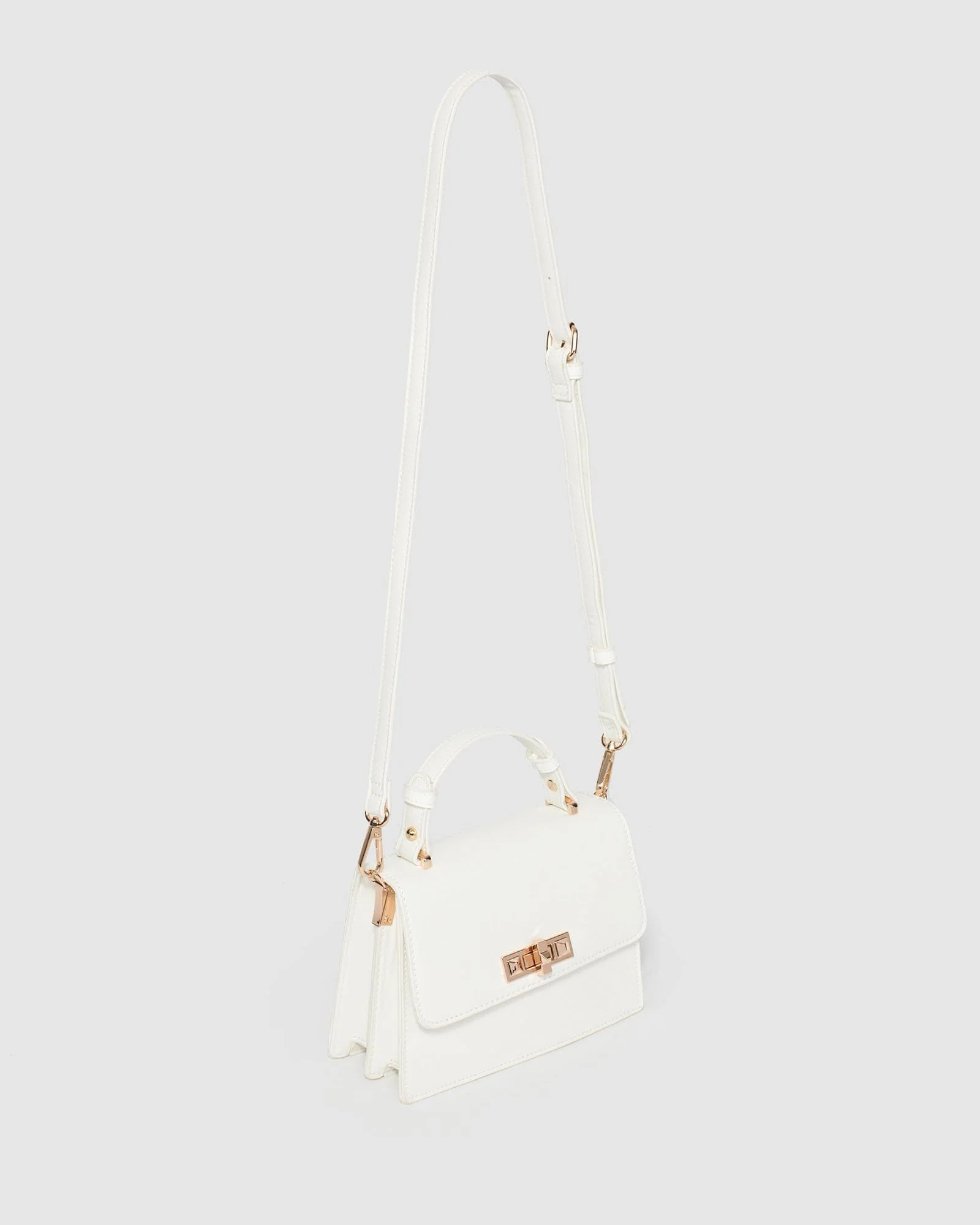 White Angelika Top Handle Bag - Image 3