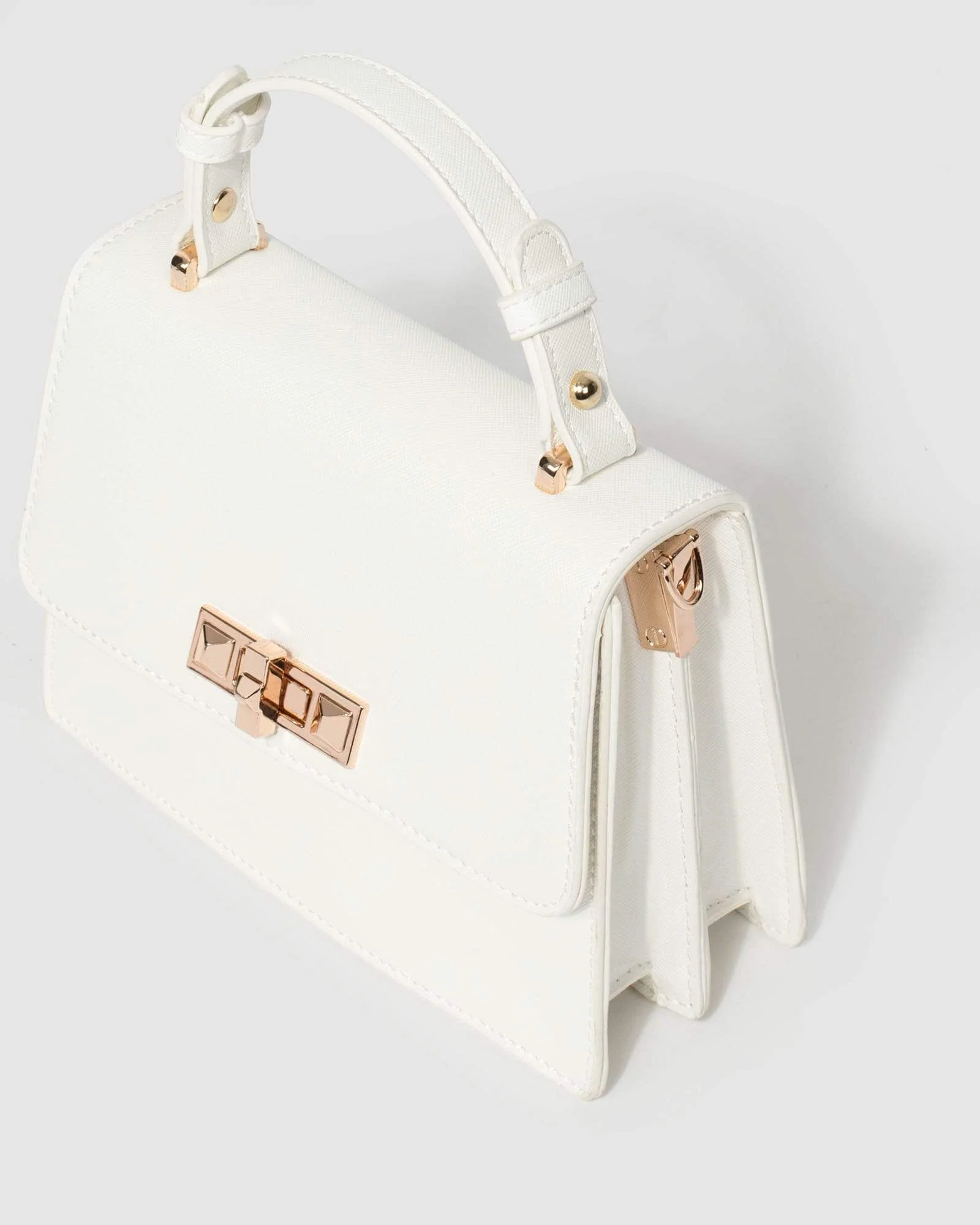 White Angelika Top Handle Bag - Image 8