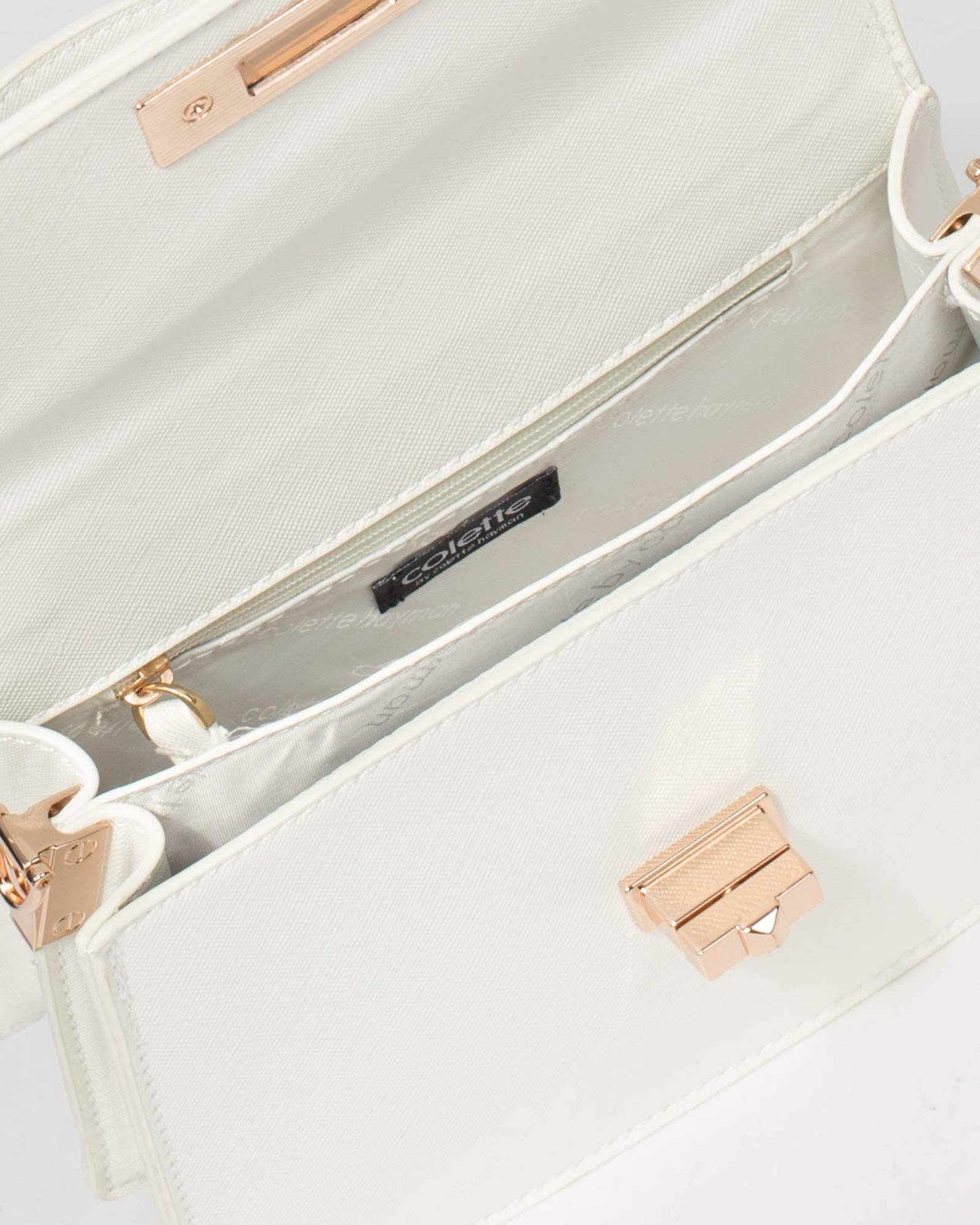 White Angelika Top Handle Bag - Image 9