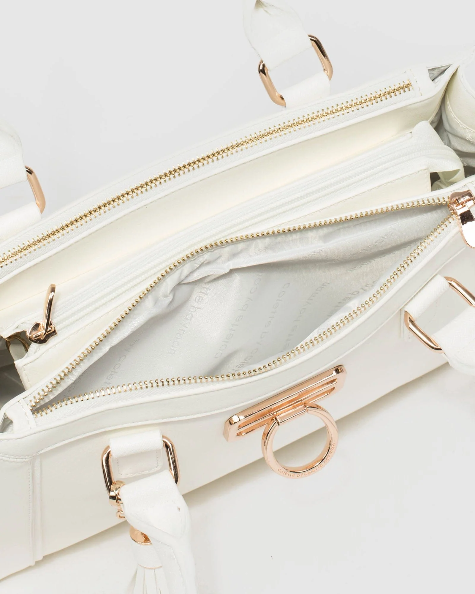 White Fabiana Tassel Tech Tote Bag - Image 7