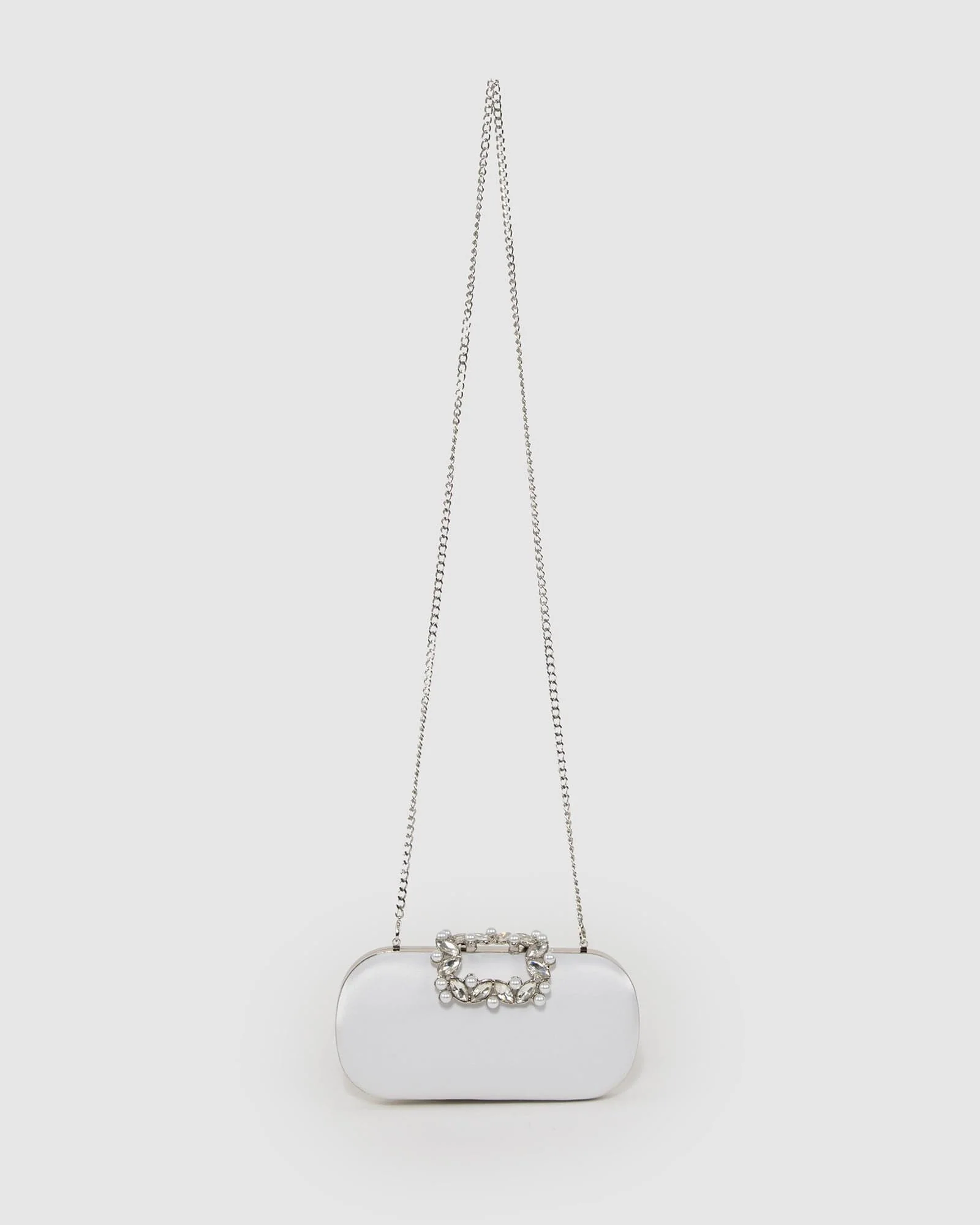 White Keeley Crystal Clasp Clutch Bag - Image 3