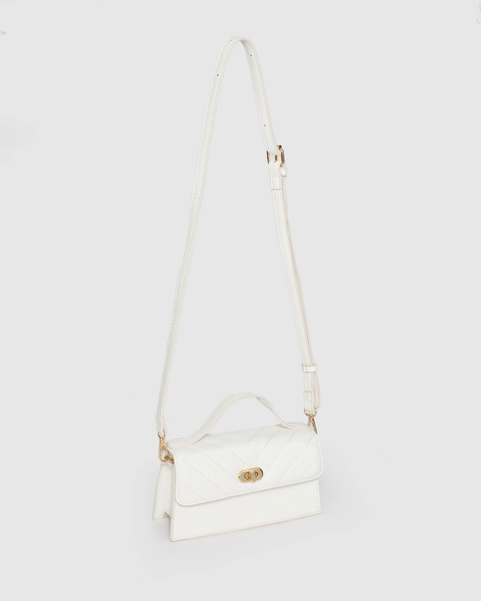 White Luna Top Handle Bag - Image 3