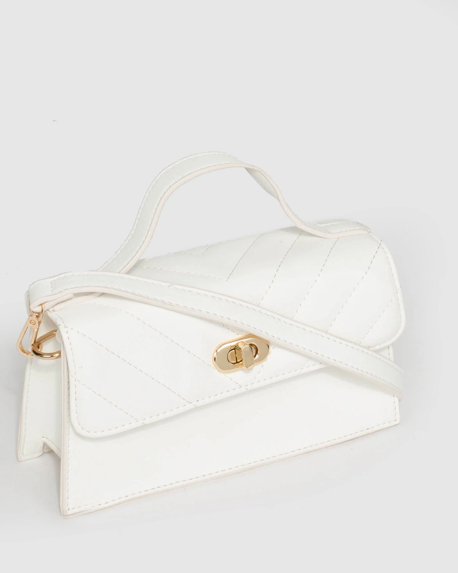 White Luna Top Handle Bag - Image 4