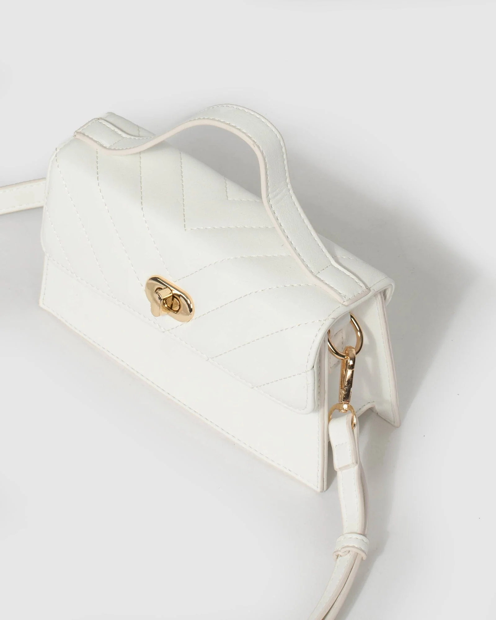 White Luna Top Handle Bag - Image 8