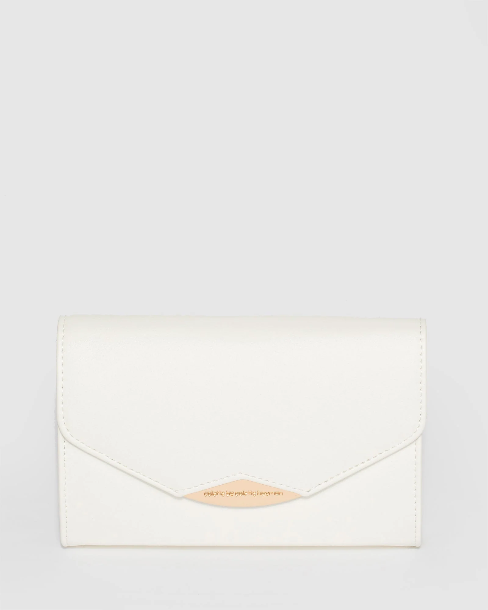 White Madi Envelope Clutch Bag