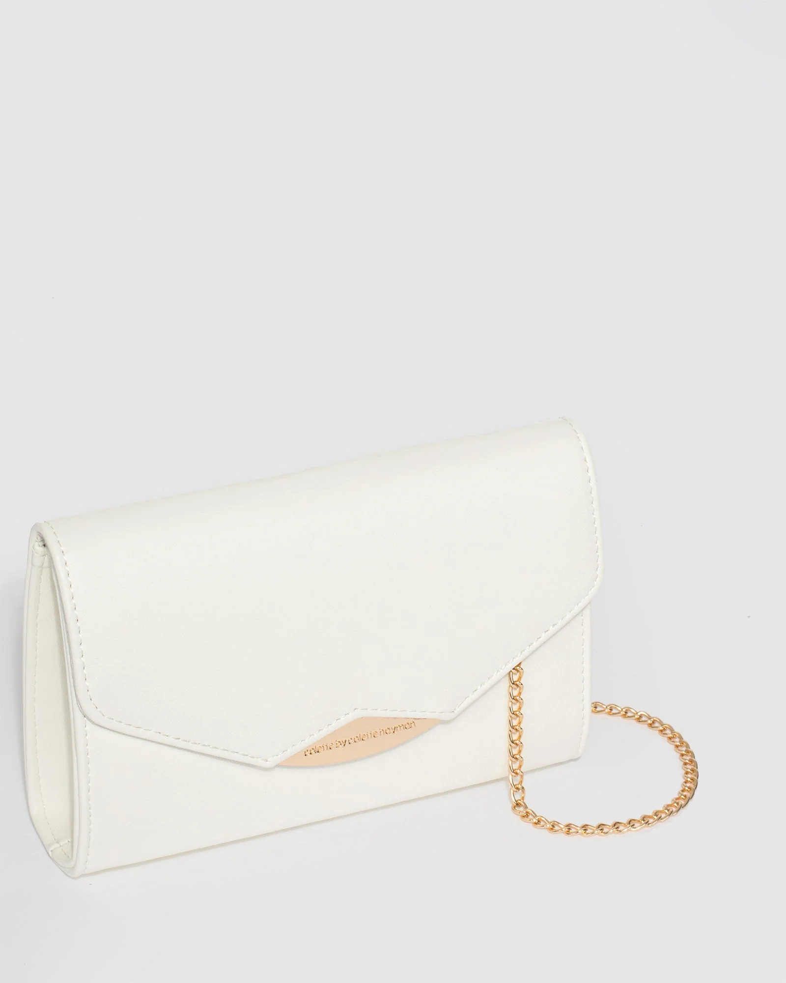 White Madi Envelope Clutch Bag - Image 4