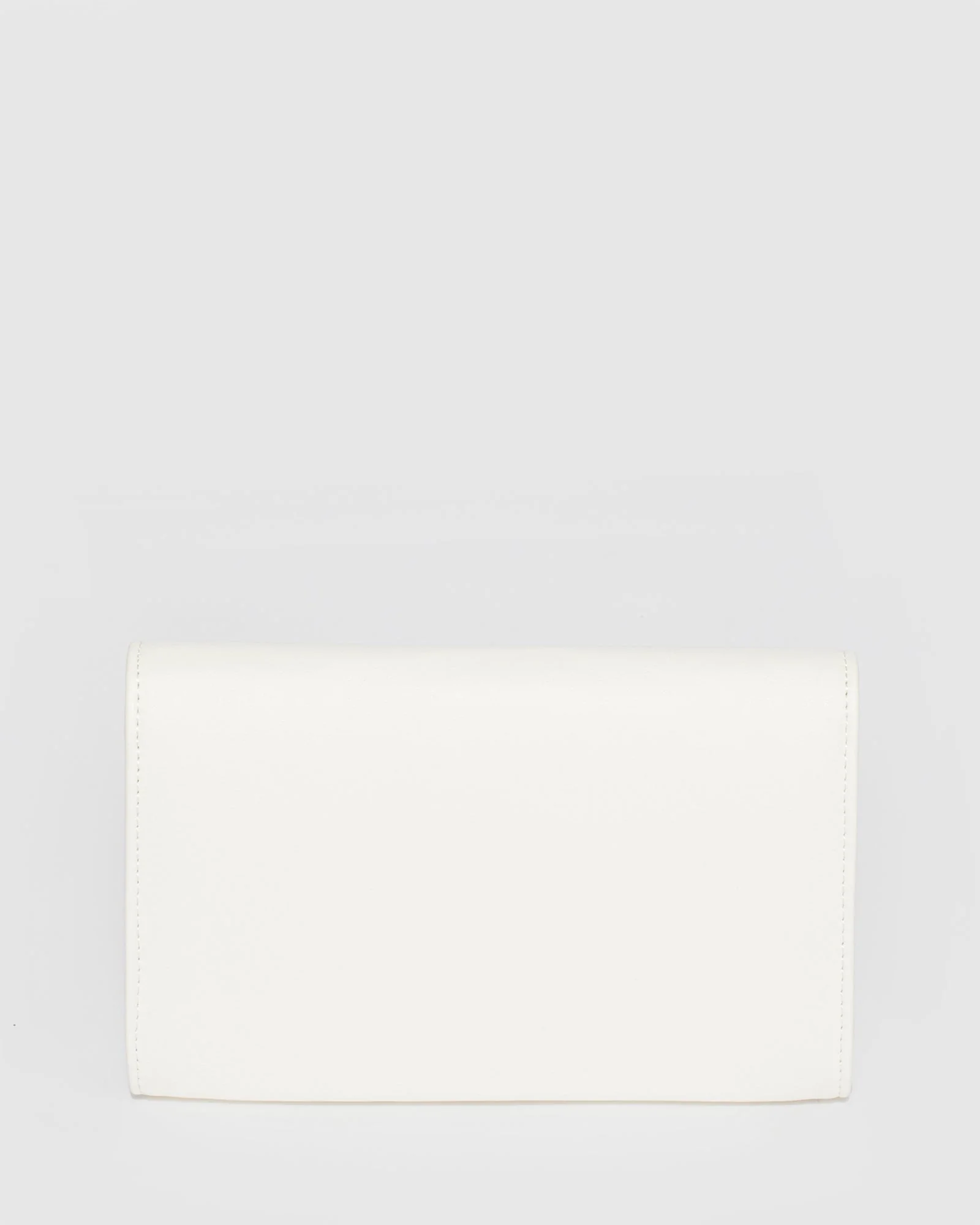 White Madi Envelope Clutch Bag - Image 6