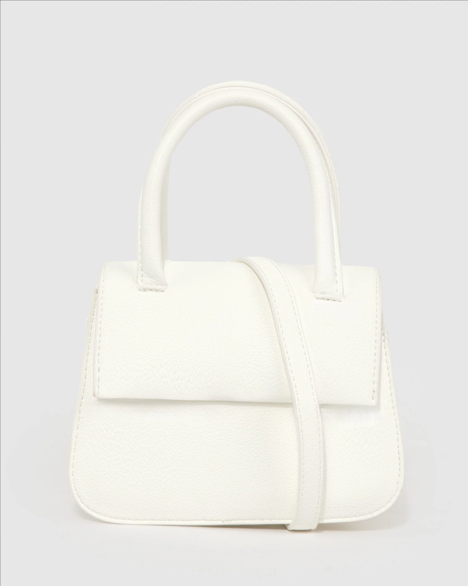 White Olivia Double Handle Mini Bag - Image 3