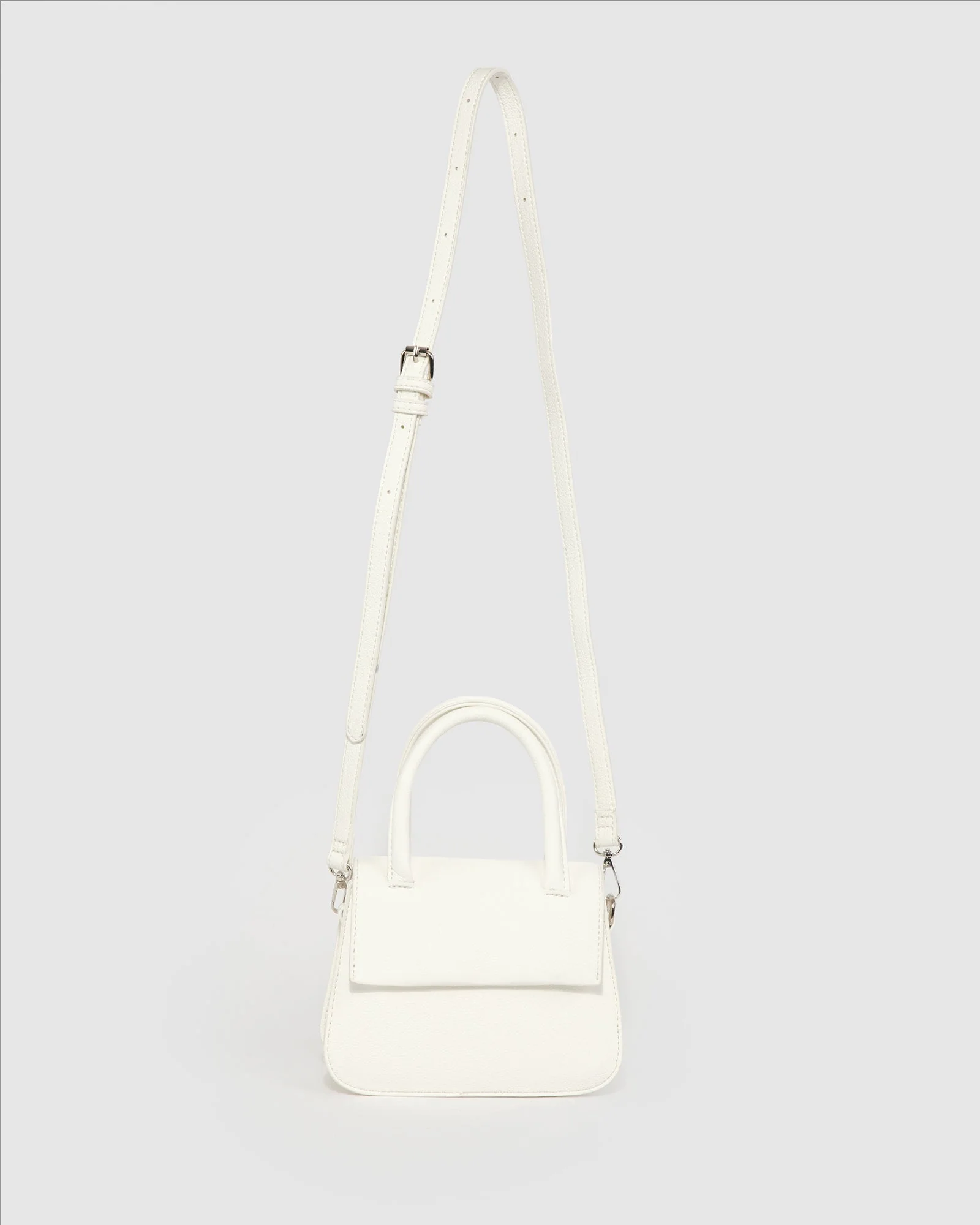 White Olivia Double Handle Mini Bag - Image 4