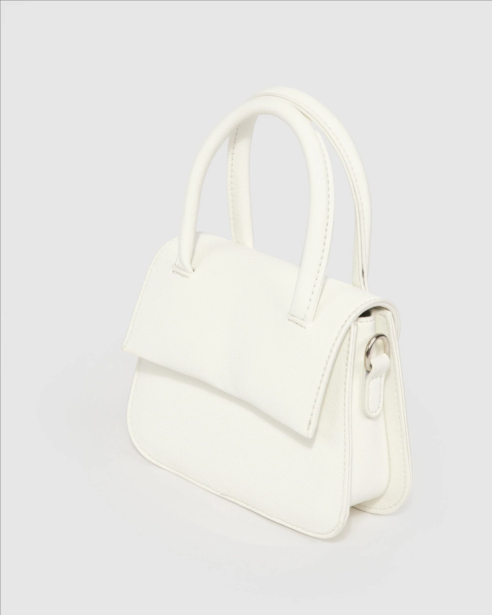 White Olivia Double Handle Mini Bag - Image 5