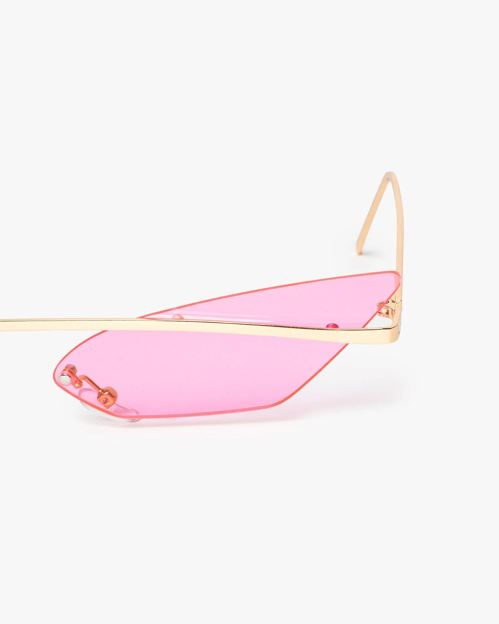Pink Pointed Cat-Eye Metal Frame Sunglasses - Image 4