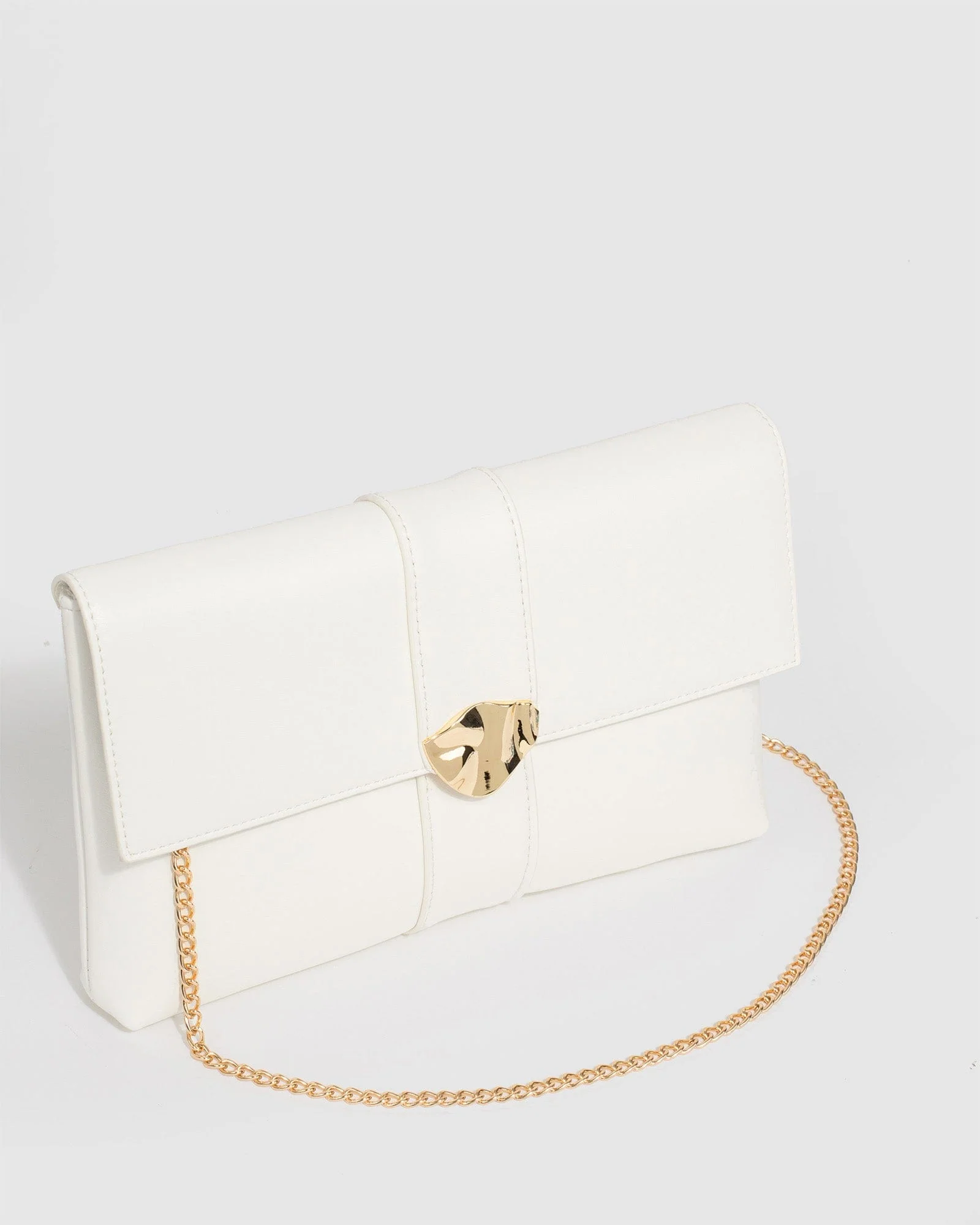 White Polly Flap Clutch Bag - Image 3
