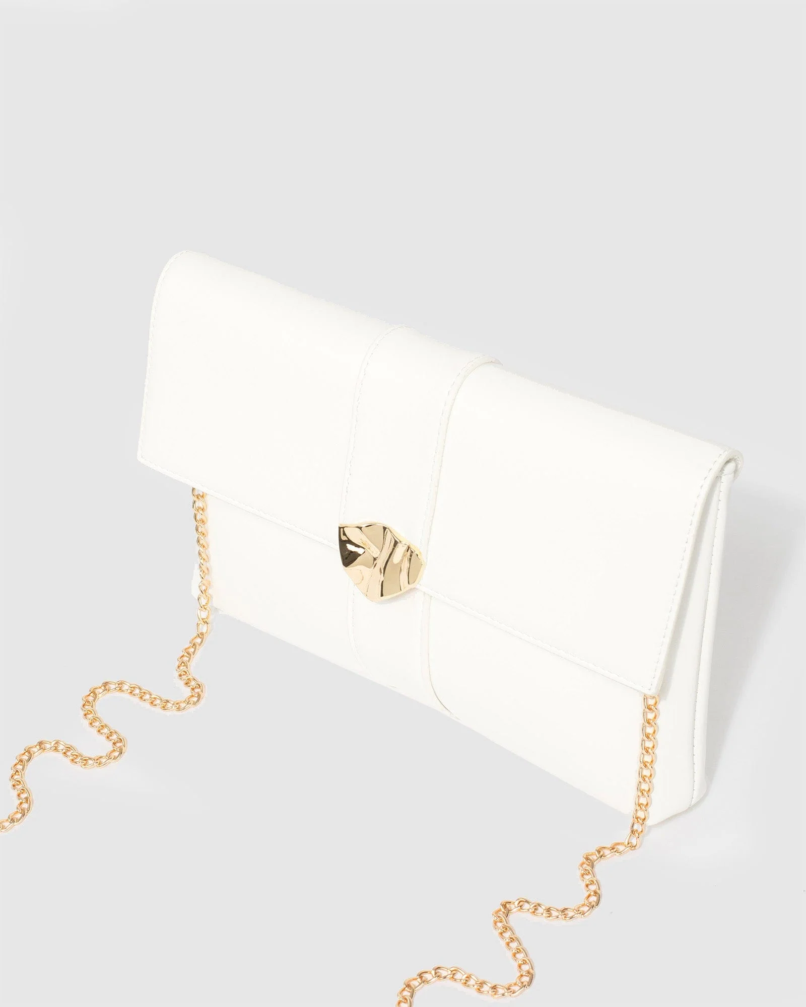 White Polly Flap Clutch Bag - Image 5