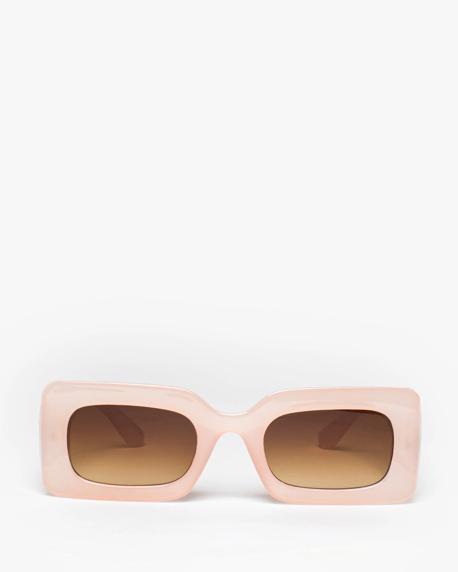 Pink Rectangle Plain Sunglasses
