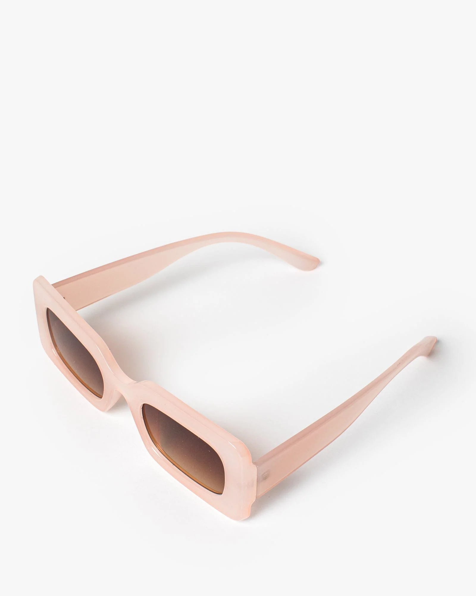 Pink Rectangle Plain Sunglasses - Image 2