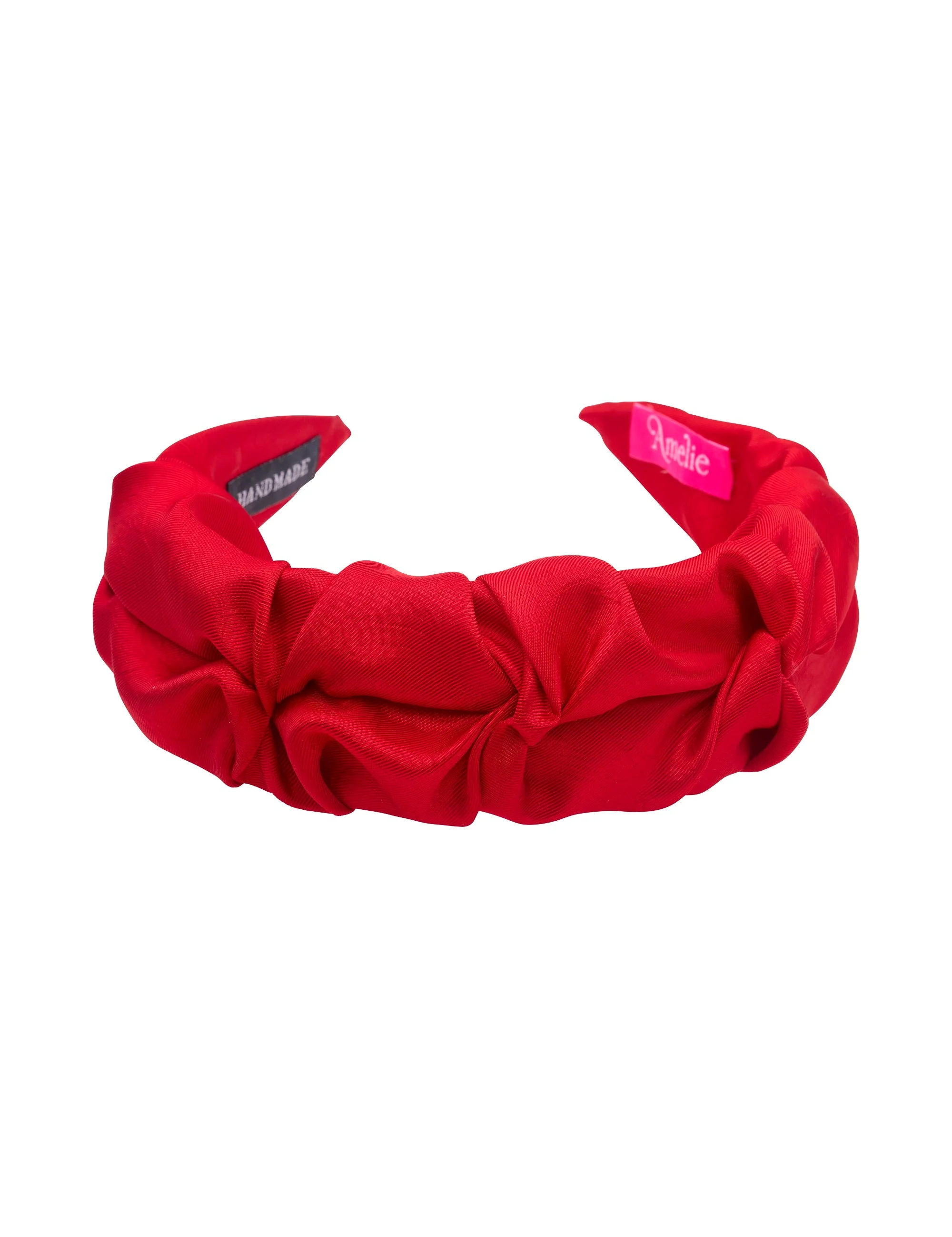 Wine Red Ruffle Satin Headband - Image 3
