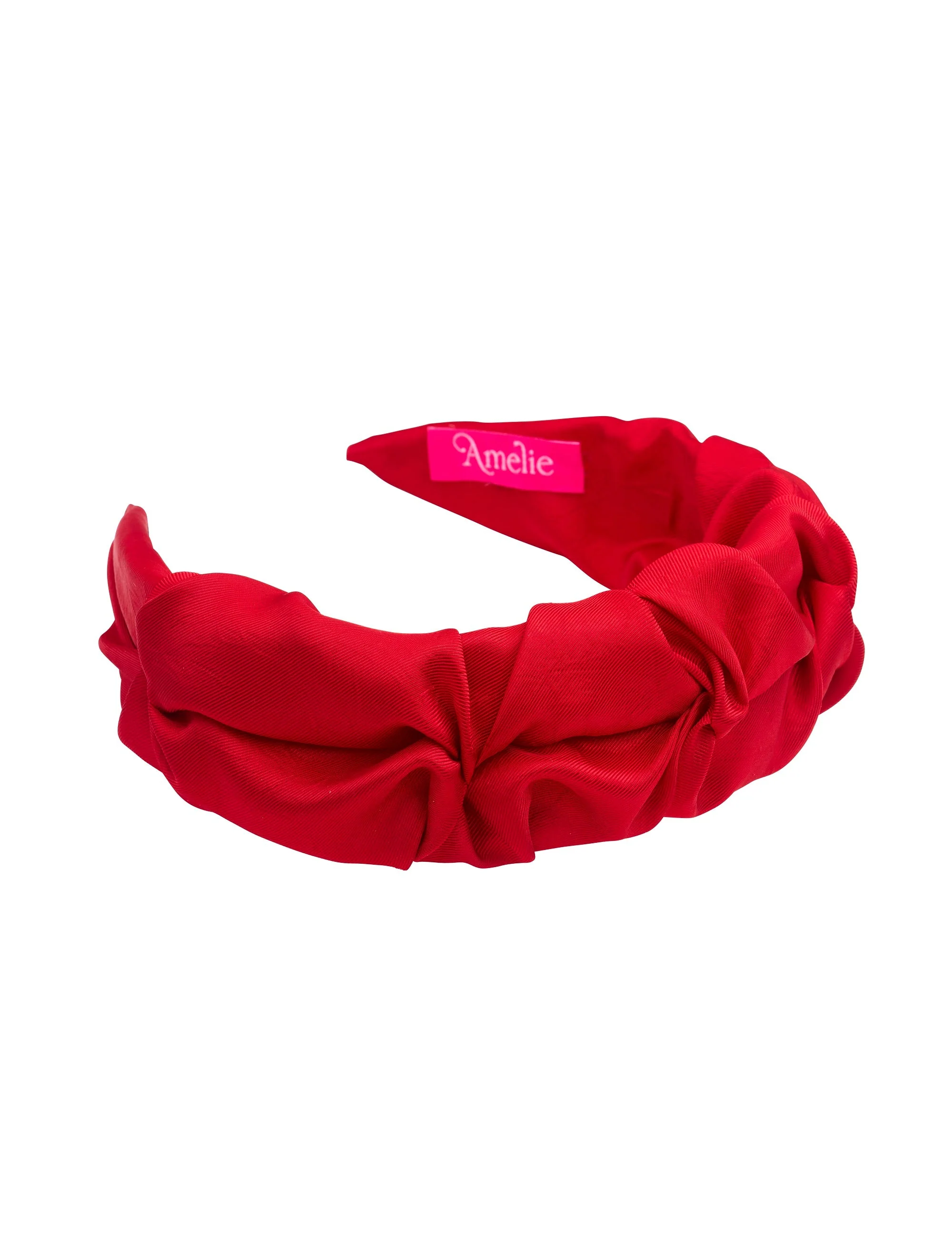 Wine Red Ruffle Satin Headband - Image 4